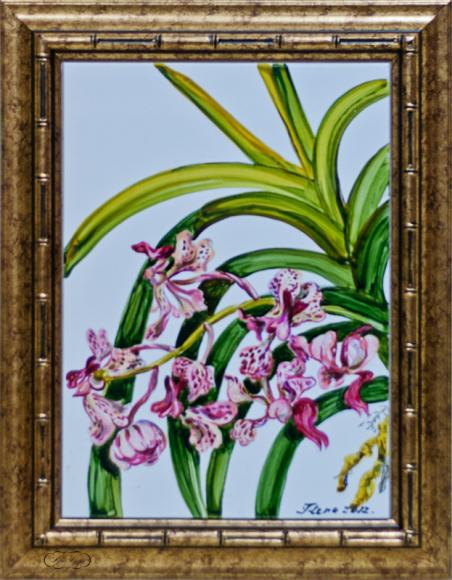 Орхидея, роспись, 25х40 см